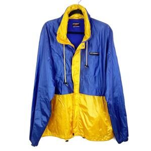 Speedo Men’s Lightweight Windbreaker Jacket Packable Pouch Bright Retro Y2K